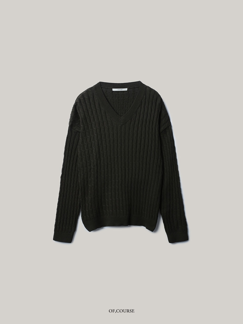 [Re-open][OFC]Loose Cable V Knit (khaki)